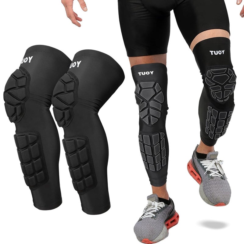 DGQY High-Density EVA Foam Padded Knee Calf Pads -Gym Knee Protectors, Non-Slip Sports Knee Guards for Running, Basketball, Fitness, and Workout for Men Women - Image 1